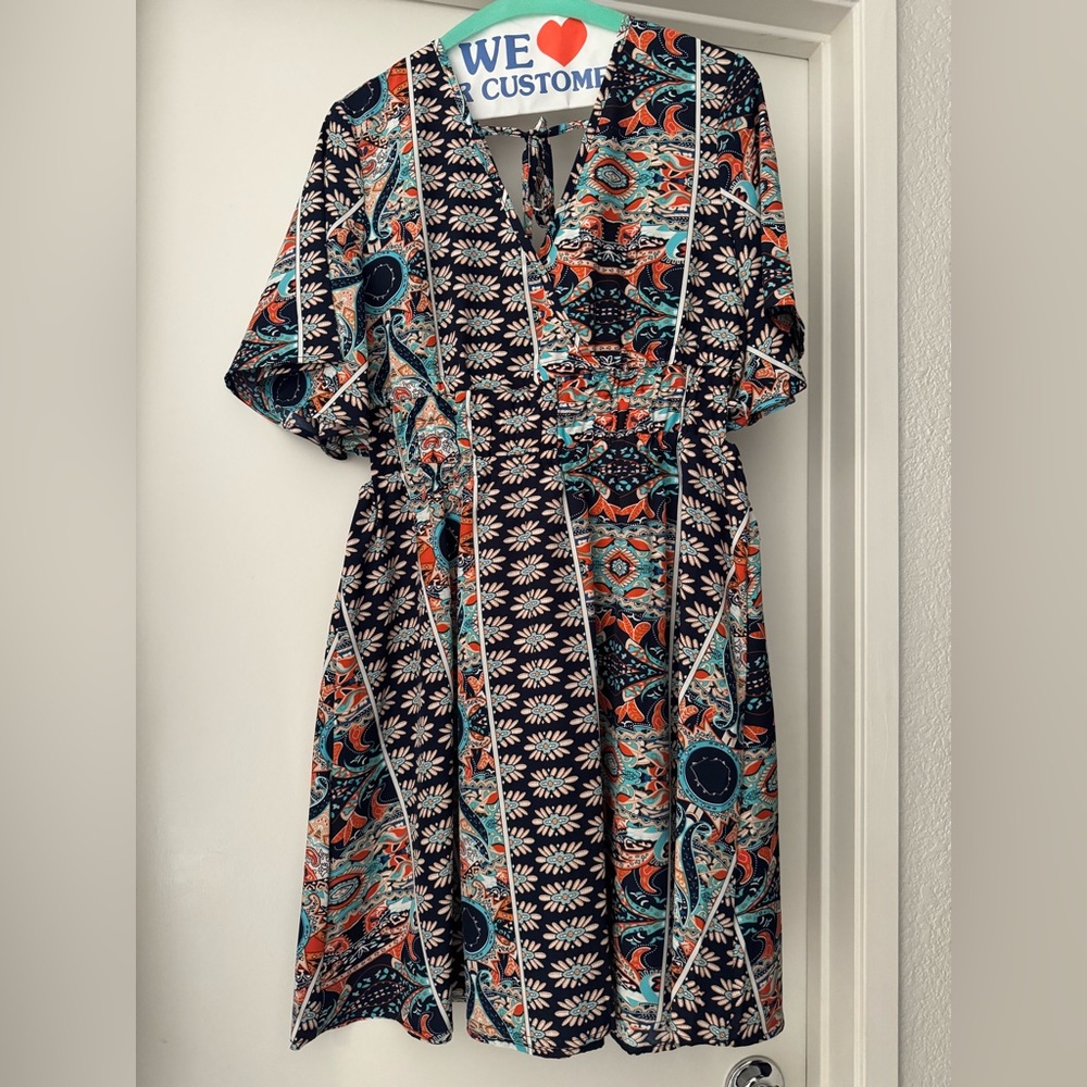 SHEIN Multicolor Boho Midi Dress